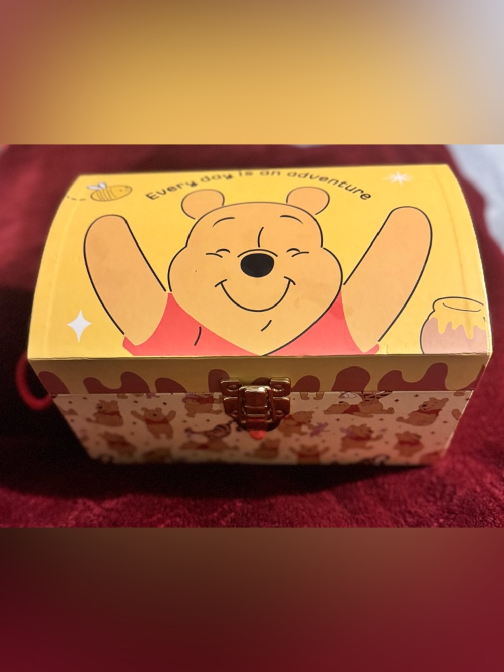 Disney Winnie the Pooh Keepsake Case chest in Yellow & Red